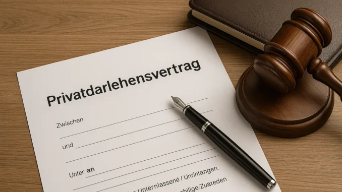 Privatdarlehensvertrag erklärt
